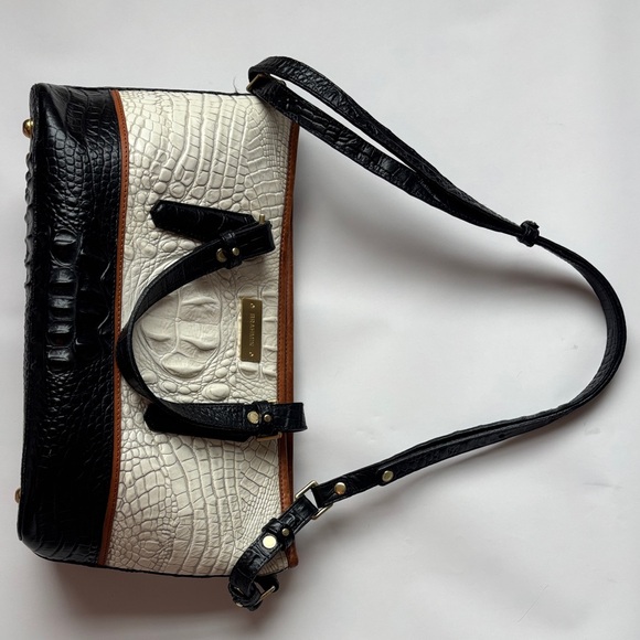 Brahmin Black and Cream Croc Satchel - Picture 5 of 5